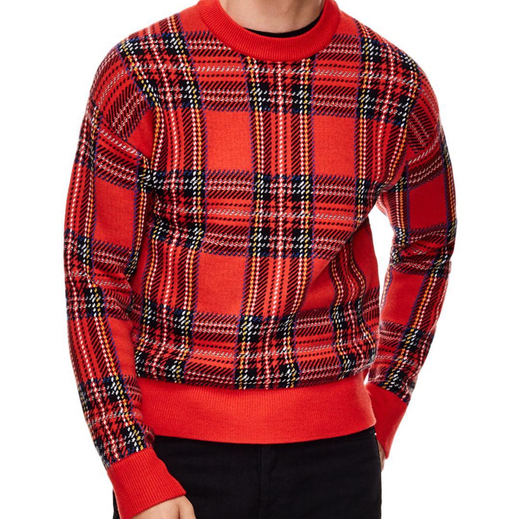Nwot Sandro Rare Red Tartan Sweater Size Small